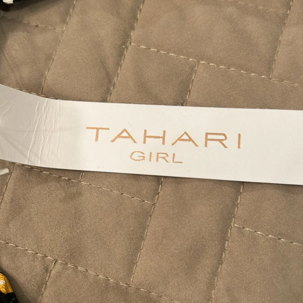 TAHARI Girls Printed Woven Dress With Scrunchie / NWT/ Size 6